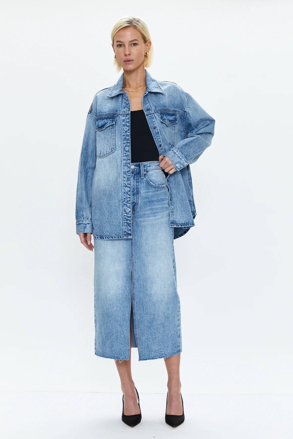 Mandy Oversized Shacket - Skylark - ONFEMME By Lindsey's Kloset