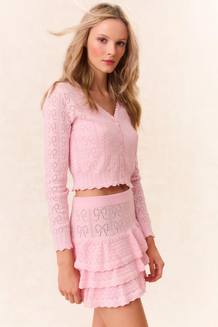 Baudin Bow Pointelle Mini Skirt - ONFEMME By Lindsey's Kloset