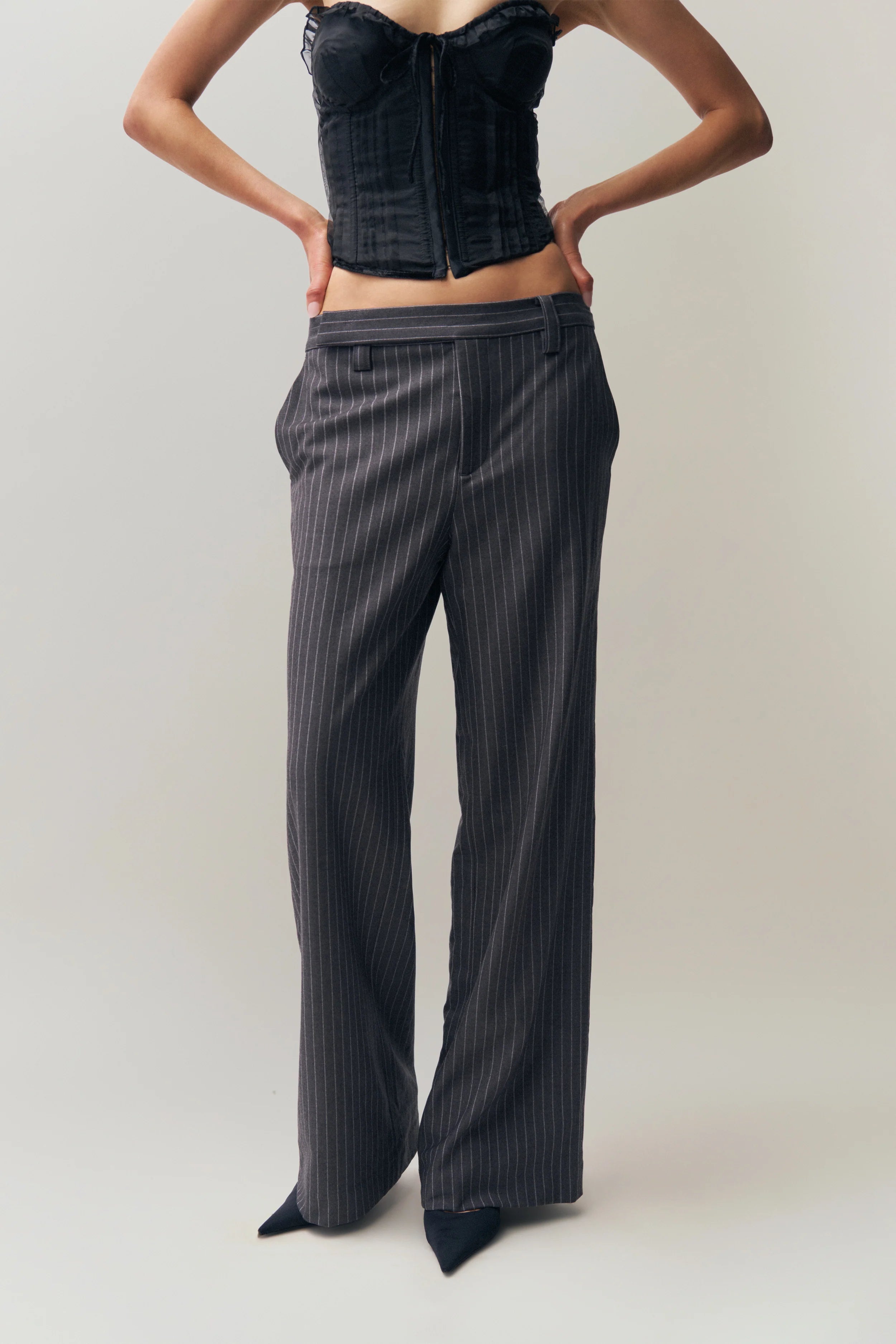 Raina Pinstripe Pant - ONFEMME By Lindsey's Kloset