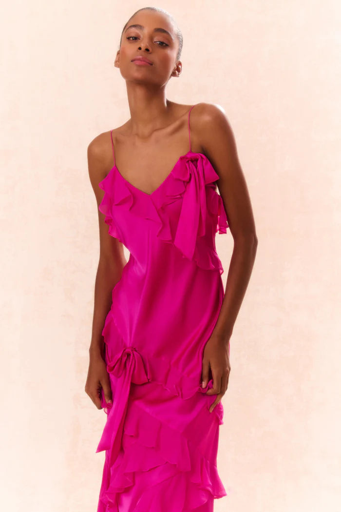 Rialto Silk Ruffle Maxi Dress - ONFEMME By Lindsey's Kloset