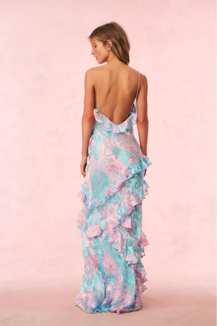 Rialto Pastel Ruffle Maxi Dress - ONFEMME By Lindsey's Kloset