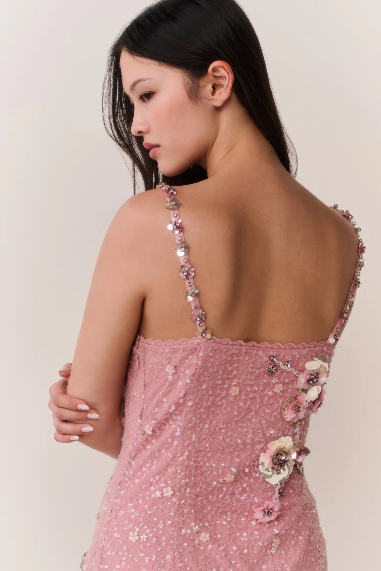 Rosmara Sequin Floral Mini Dress - ONFEMME By Lindsey's Kloset