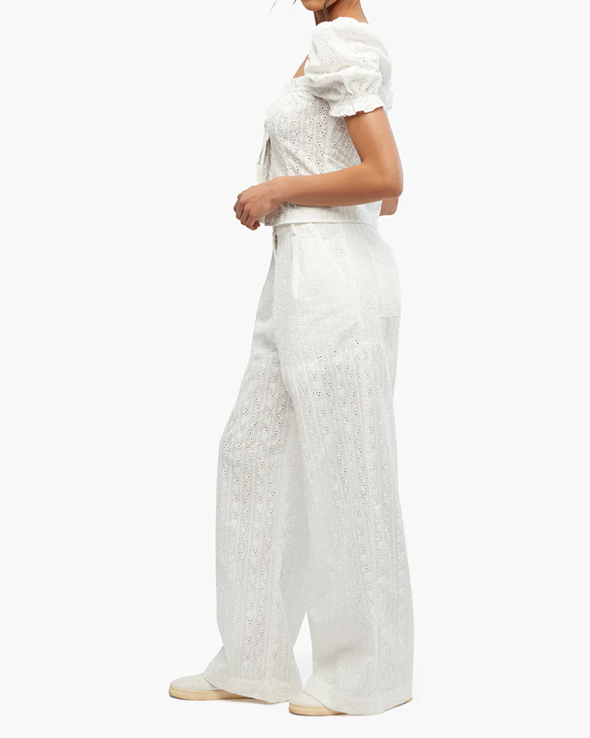 Eyelet Puff Sleeve Top - ONFEMME By Lindsey's Kloset