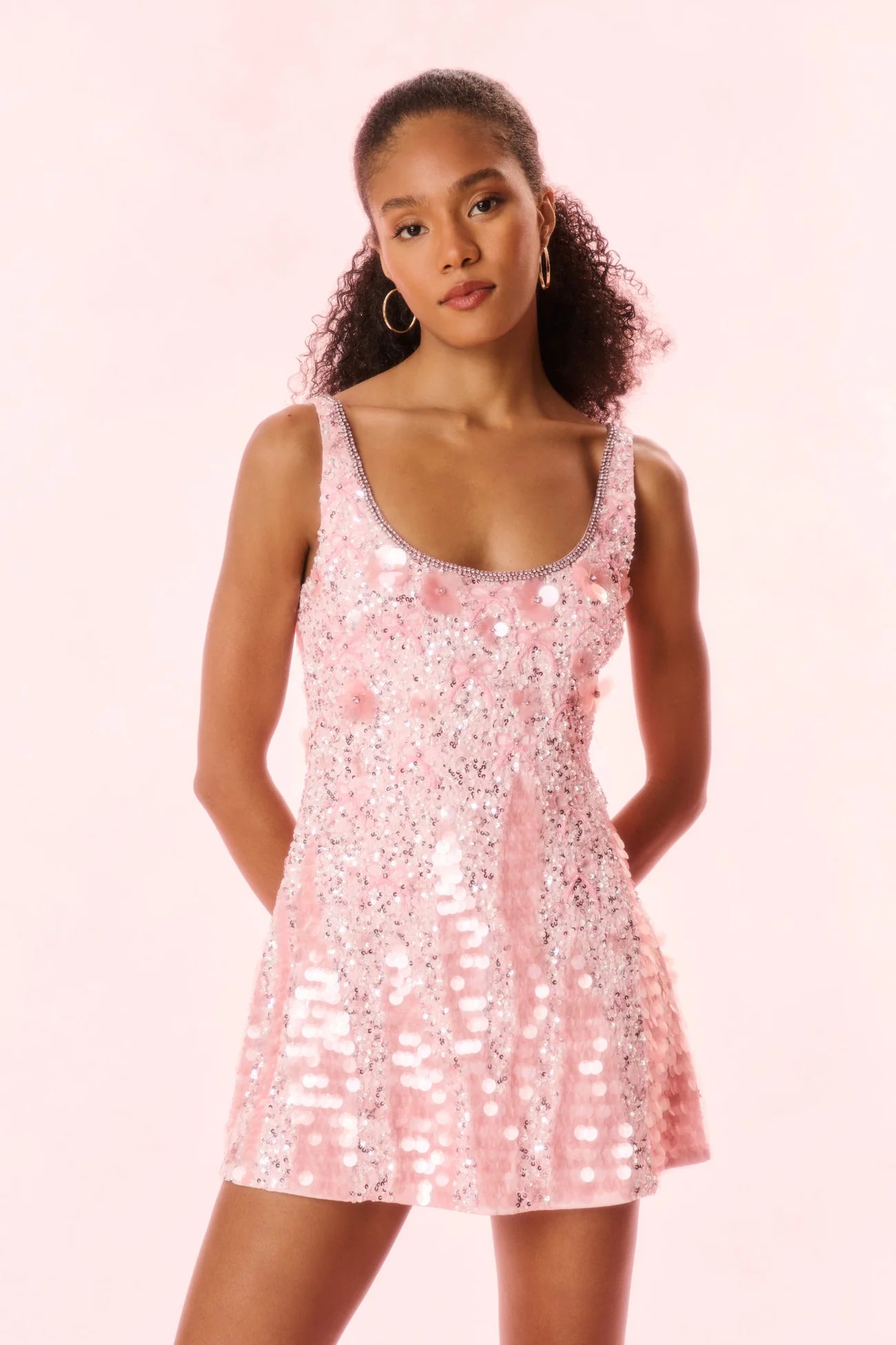 Sarine Beaded Party Mini Dress