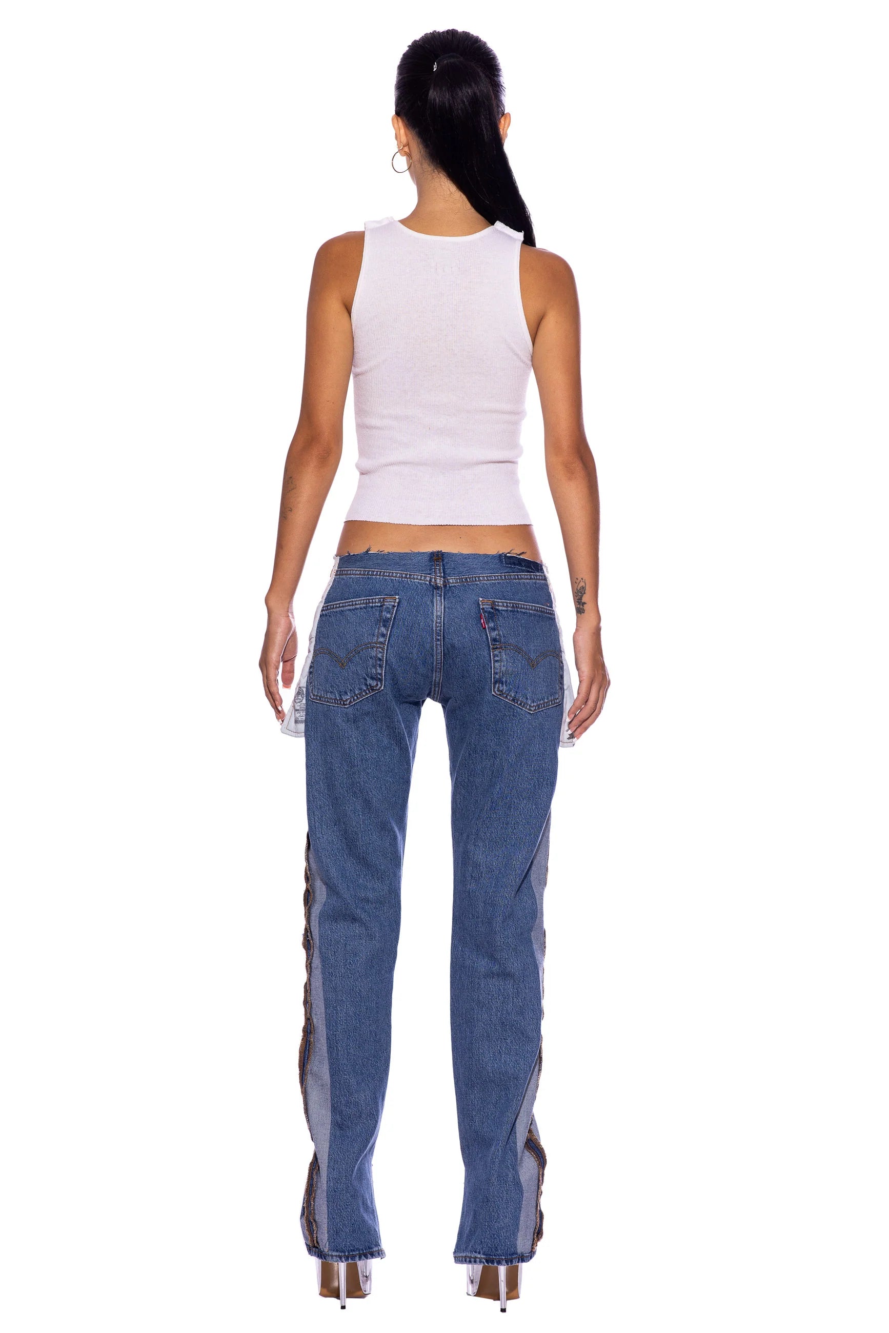 Porterhouse Raw Waist Jeans in Vintage Blue - ONFEMME By Lindsey's Kloset