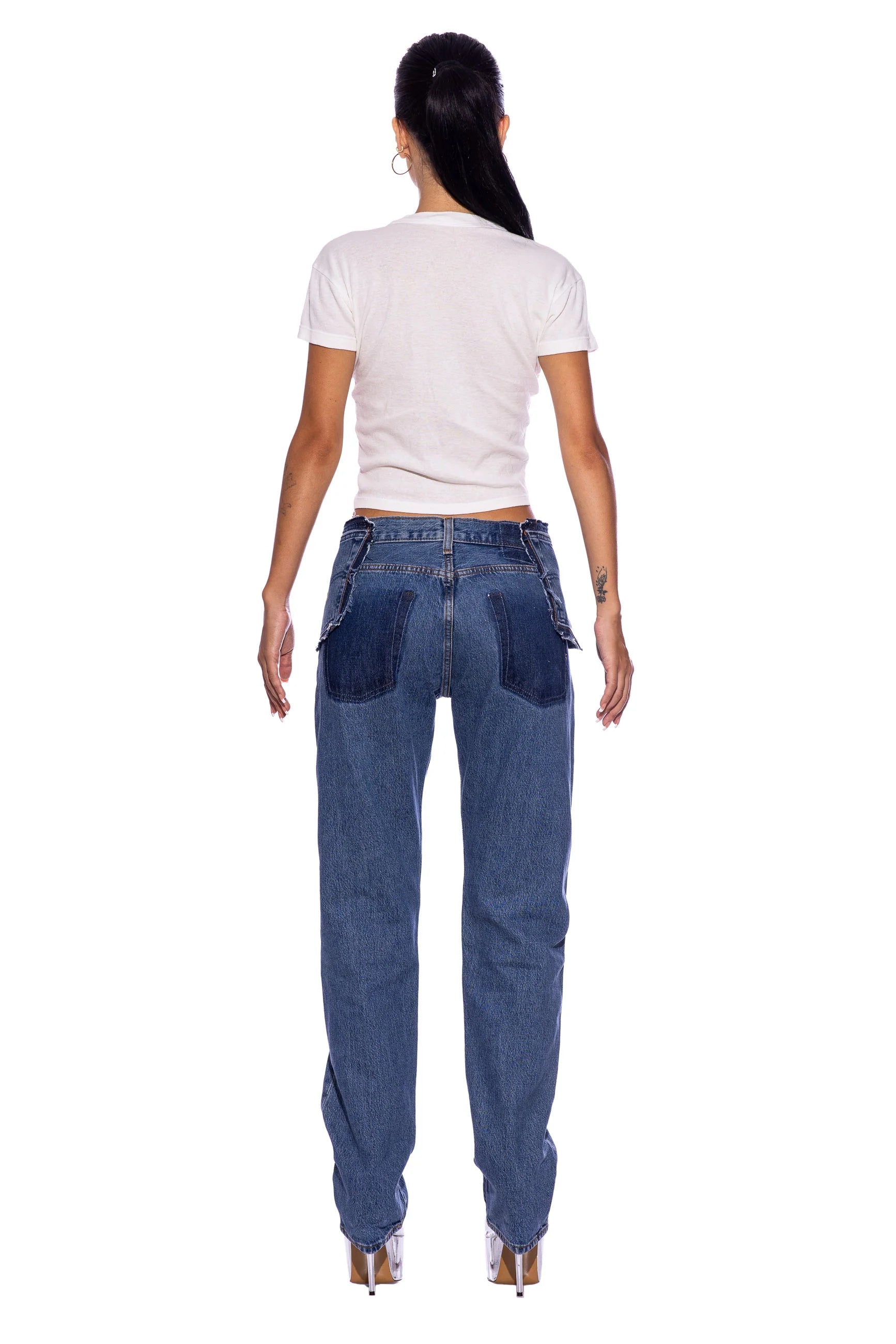 Blue Denim Scrap Mini Tee - ONFEMME By Lindsey's Kloset
