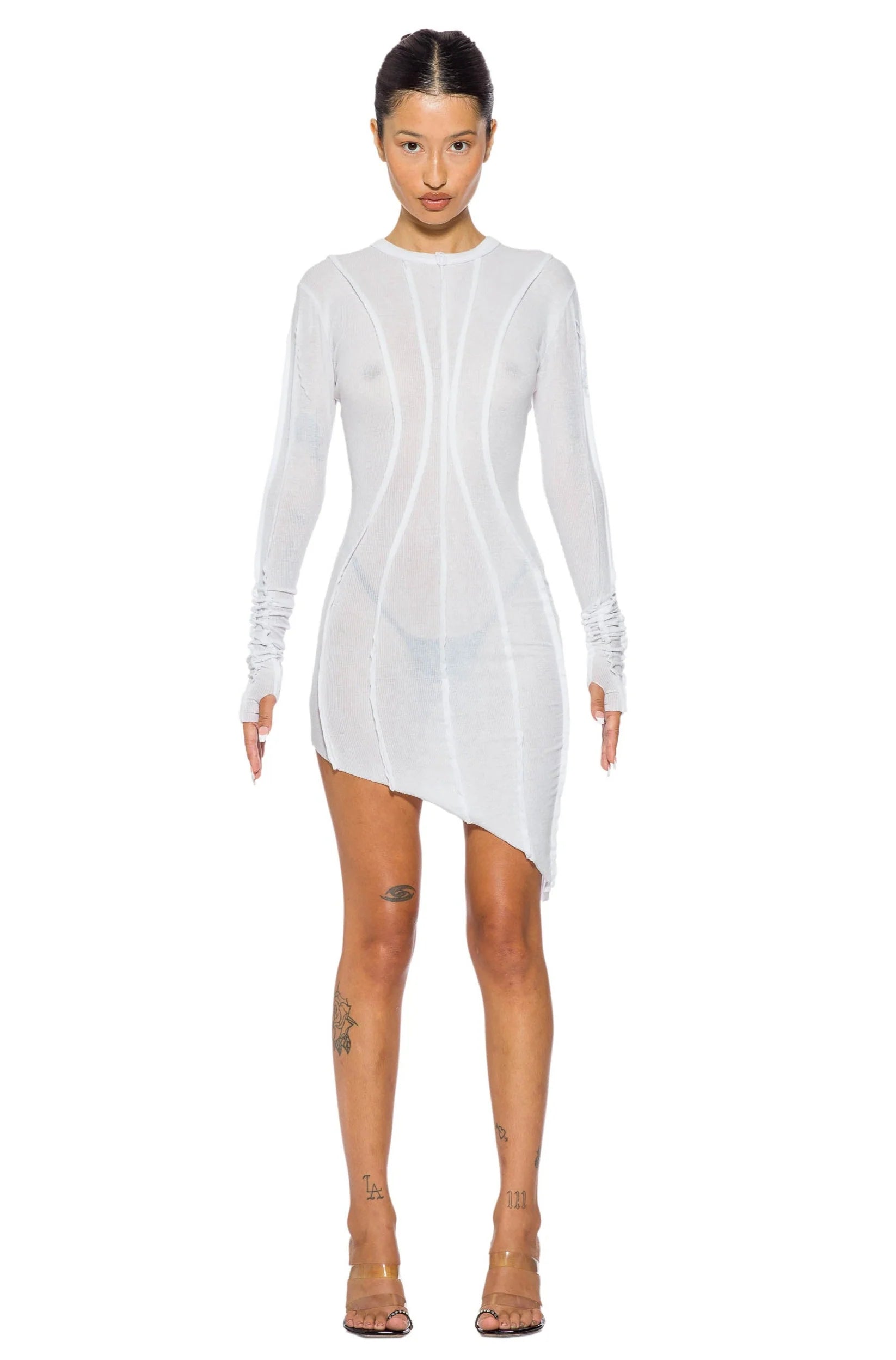 Asymmetric Long Sleeve Mini Dress - ONFEMME By Lindsey's Kloset