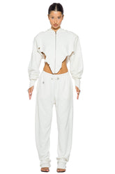 Safety Pin Sweatpants in White Terry - ONFEMME By Lindsey's Kloset