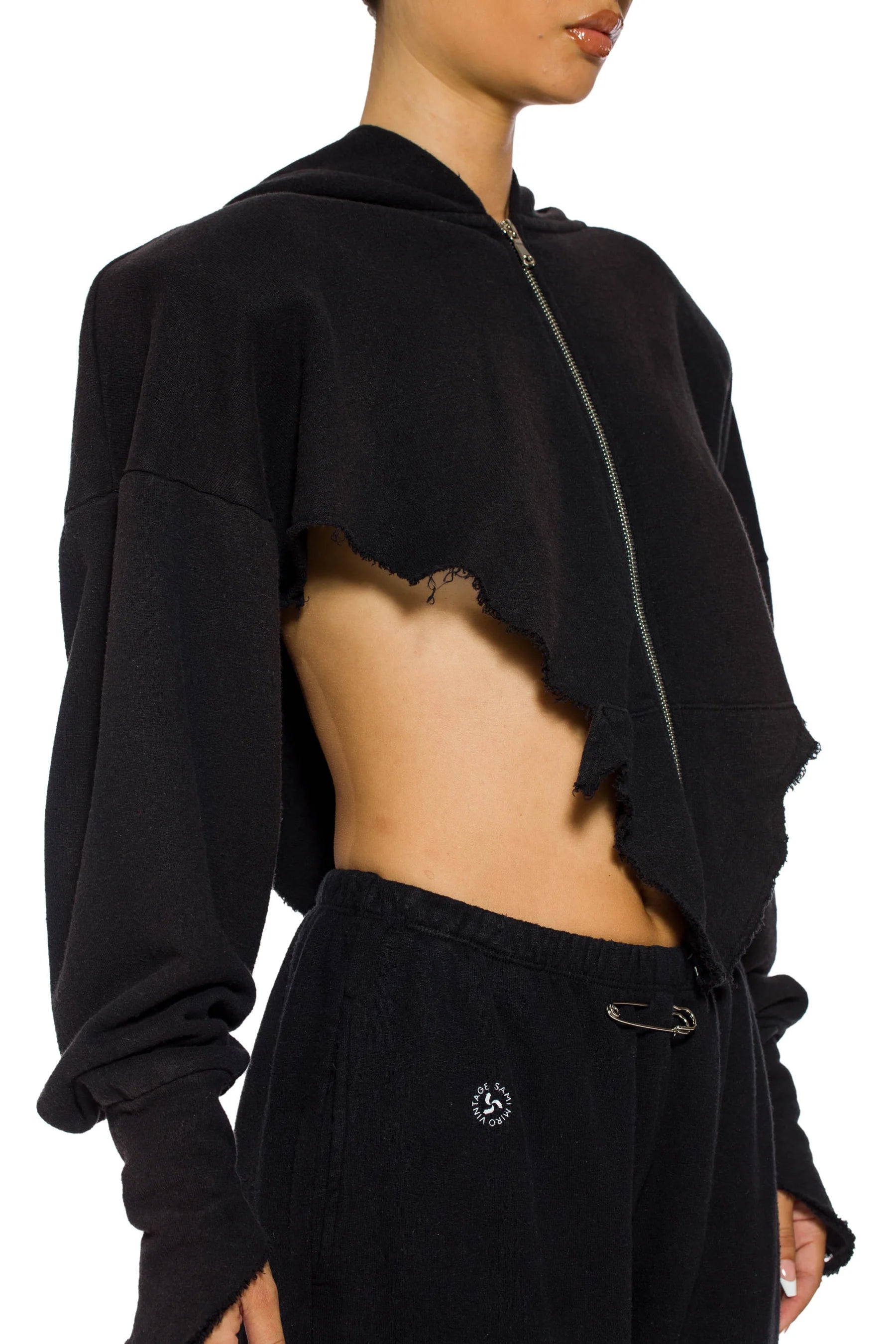 Safety Pin Sweatpants in Black Terry - ONFEMME By Lindsey's Kloset