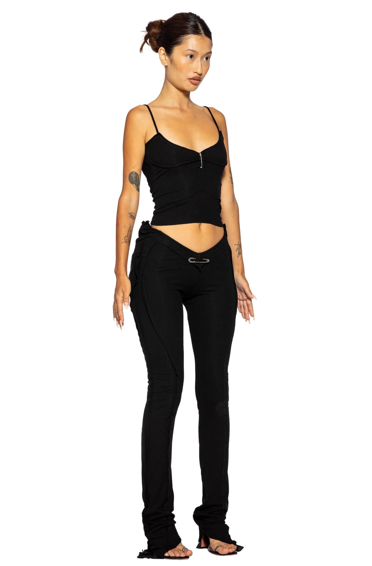 Low Back Double Layer Tank in Black Rib - ONFEMME By Lindsey's Kloset