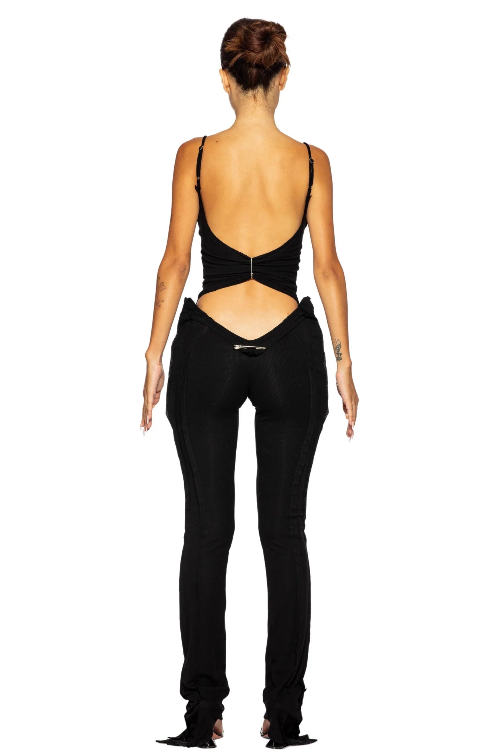 Low Back Double Layer Tank in Black Rib - ONFEMME By Lindsey's Kloset
