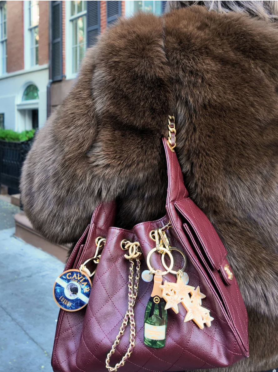 Champagne Bag Charm + Keychain
