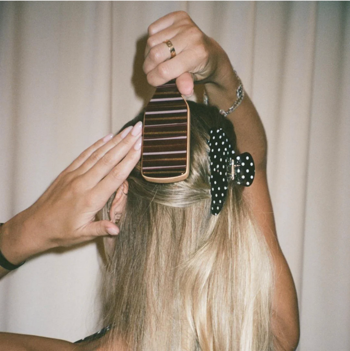 Mini Boar Bristle Brush in Nightcap - ONFEMME By Lindsey's Kloset