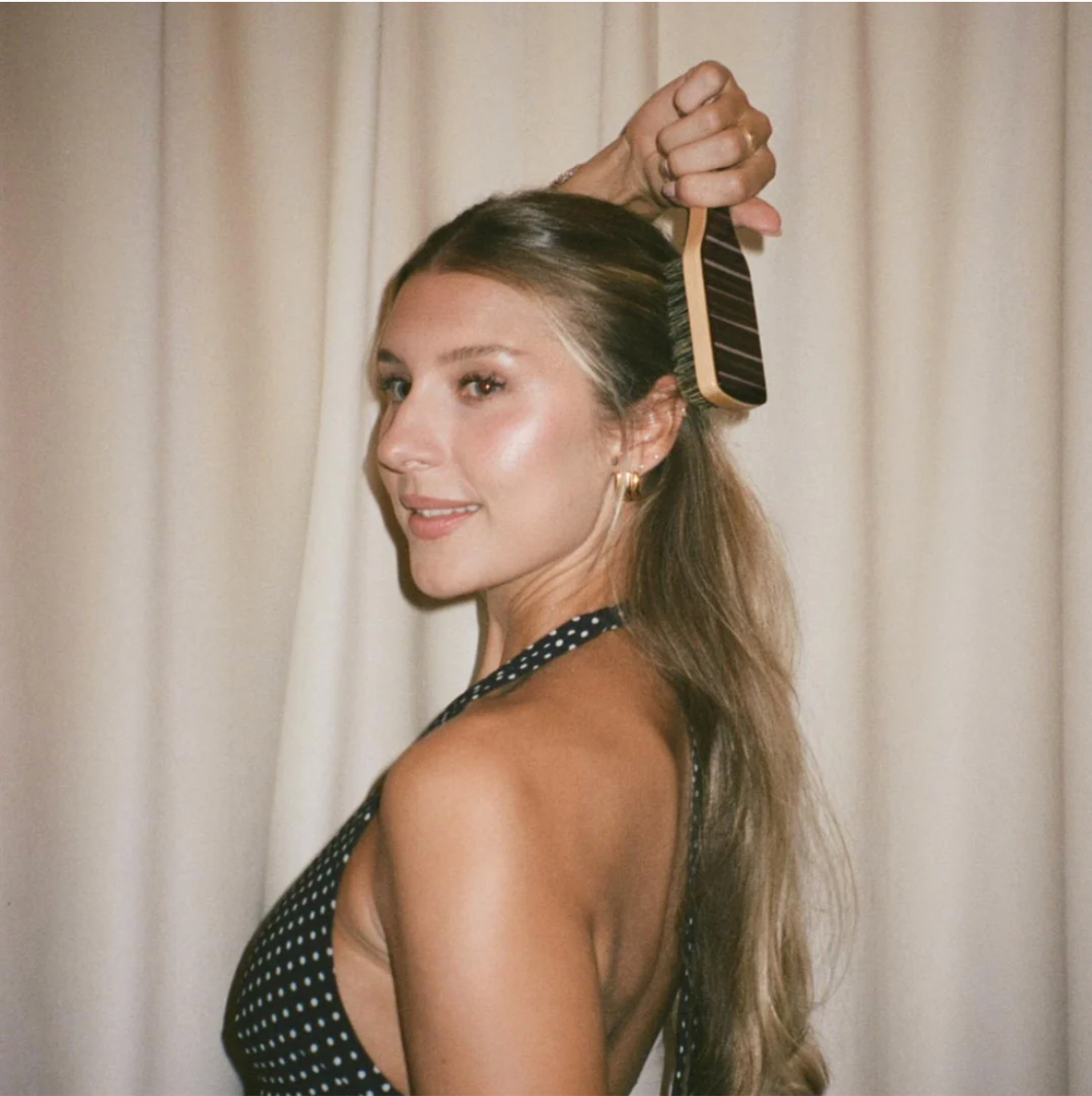 Mini Boar Bristle Brush in Nightcap - ONFEMME By Lindsey's Kloset