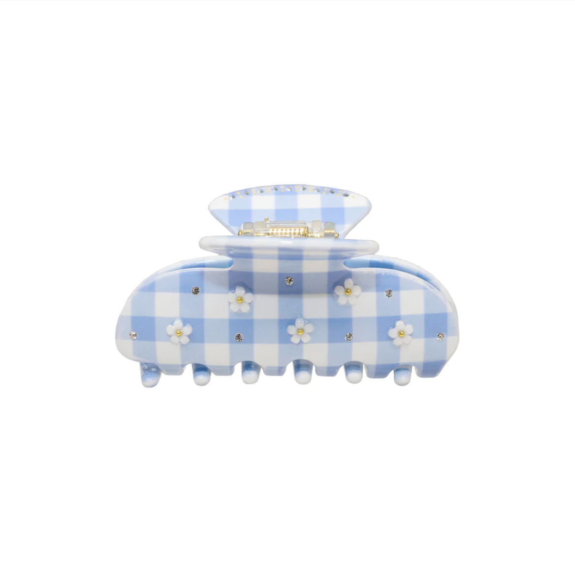 Sweetheart Clip in Daisy Blue Picnic - ONFEMME By Lindsey's Kloset