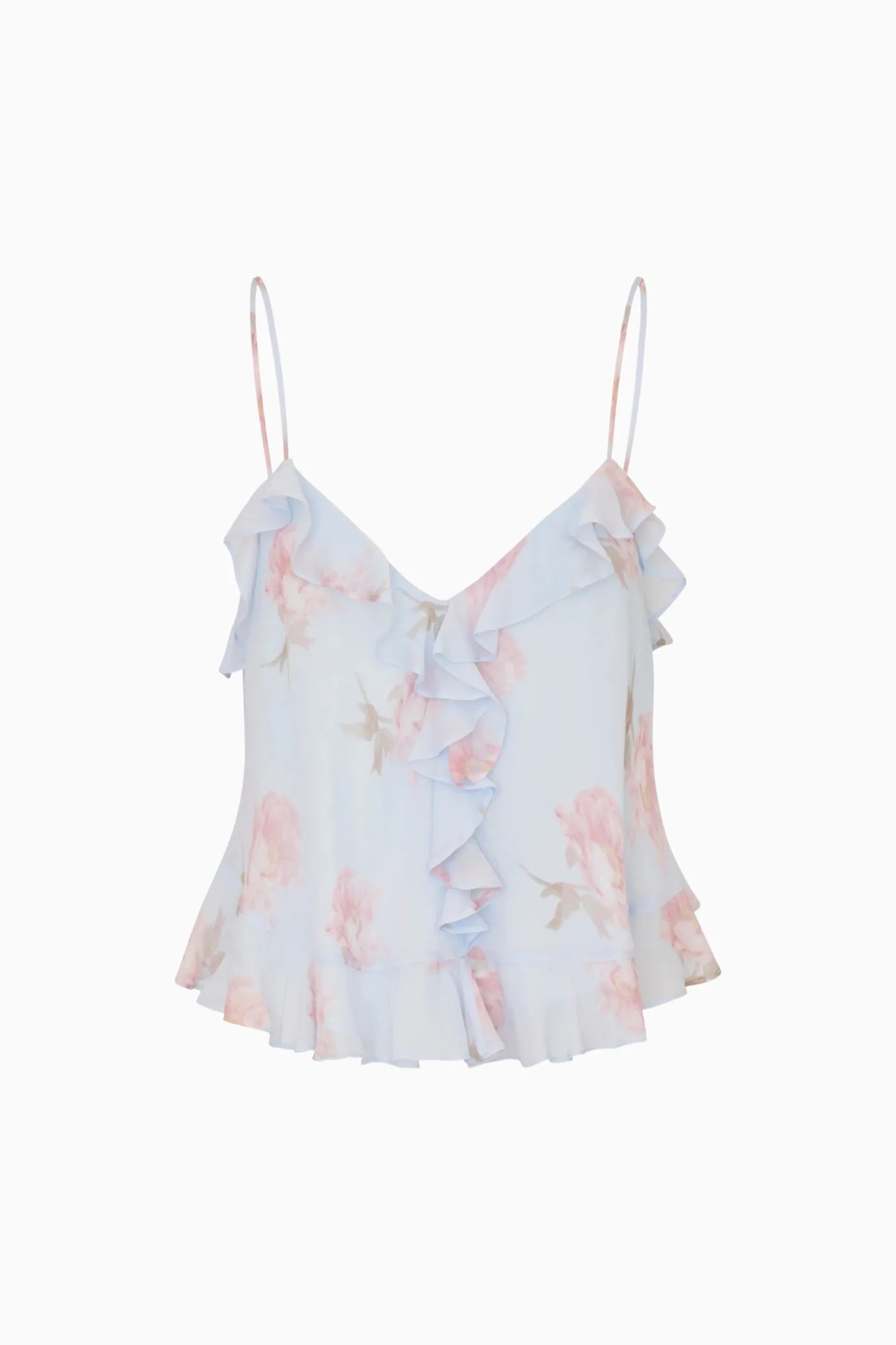 Tal Floral Chiffon Ruffle Top - ONFEMME By Lindsey's Kloset