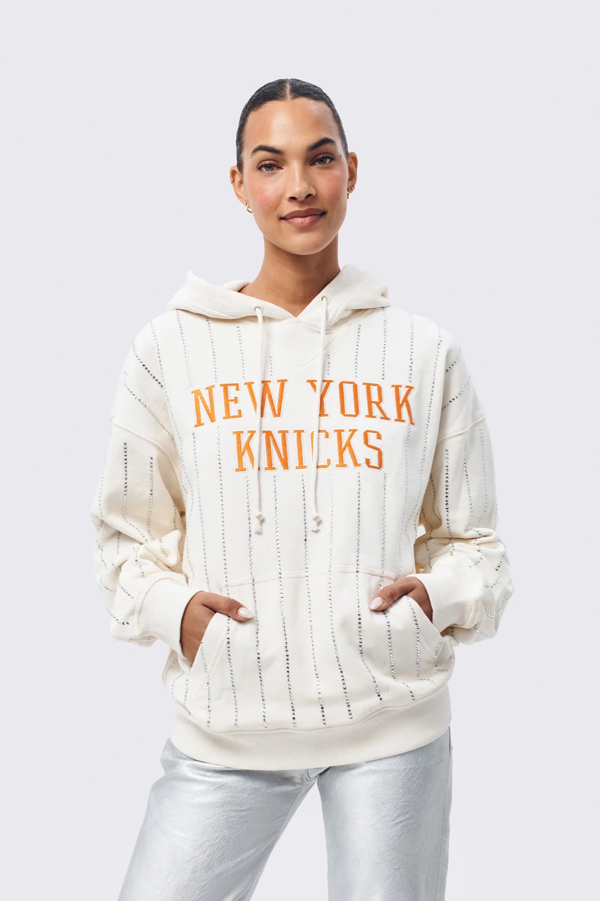 New York Knicks Marquee Stripe Hoodie - ONFEMME By Lindsey's Kloset