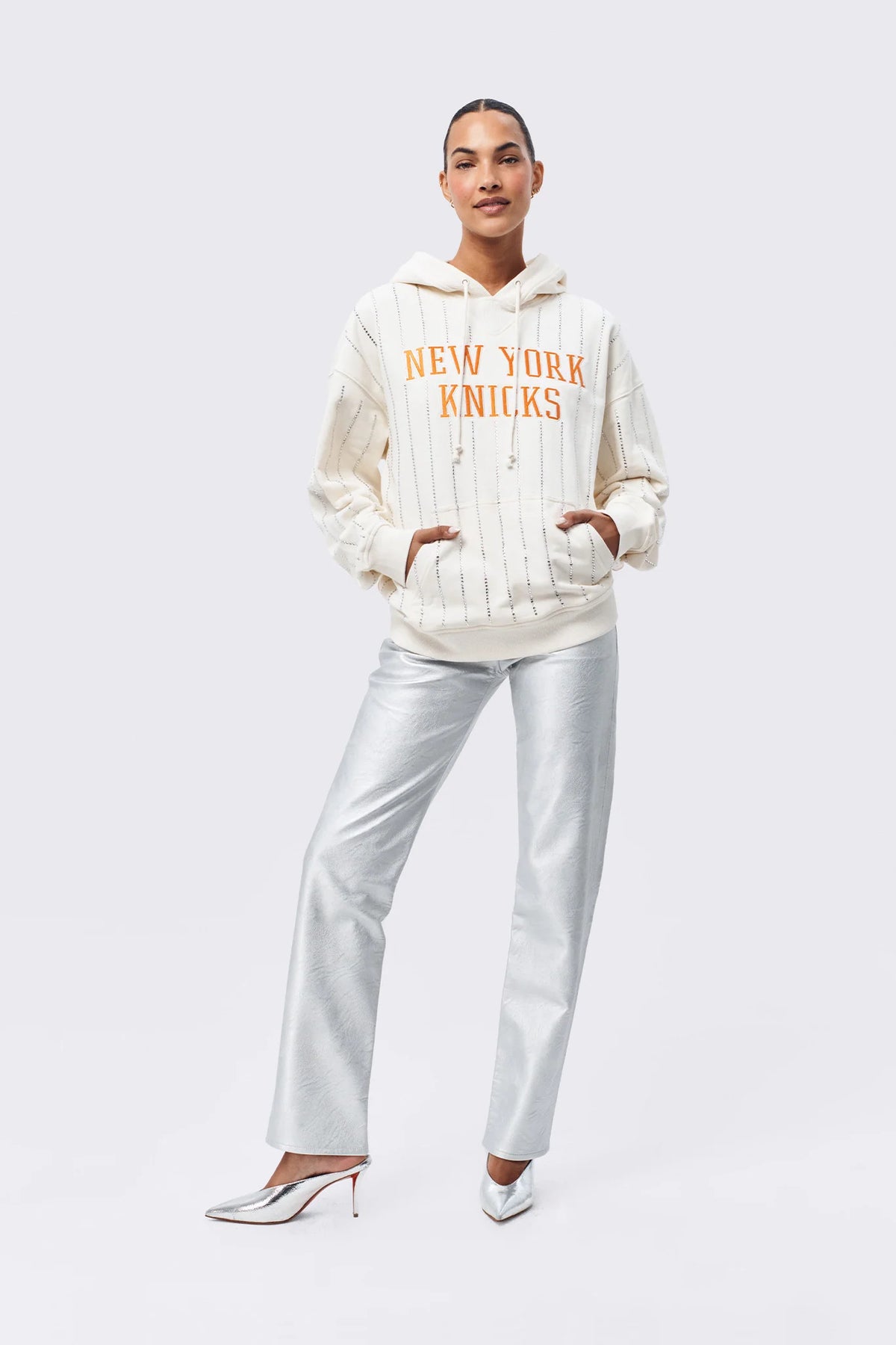 New York Knicks Marquee Stripe Hoodie - ONFEMME By Lindsey's Kloset