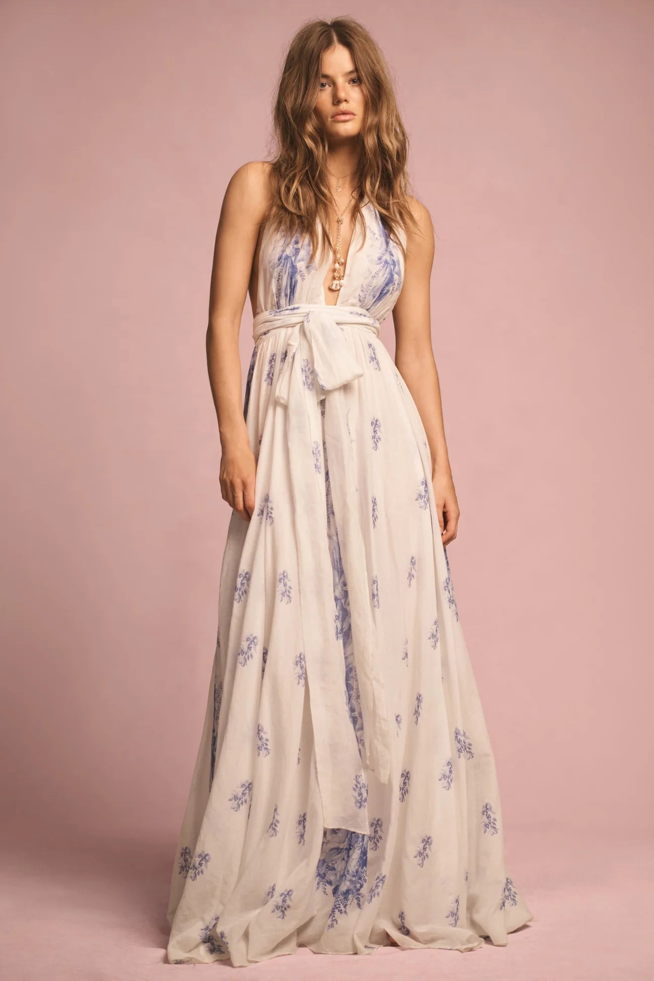 Lilah Cotton Halter Gown - ONFEMME By Lindsey's Kloset