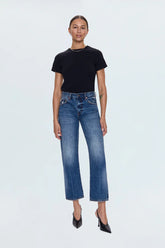 Lexi Mid Rise Bowed Straight Jean - Artisan - ONFEMME By Lindsey's Kloset