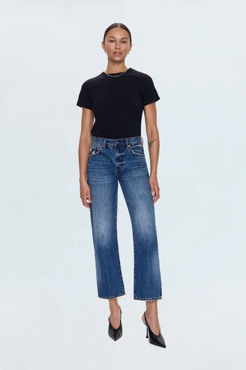 Lexi Mid Rise Bowed Straight Jean - Artisan - ONFEMME By Lindsey's Kloset