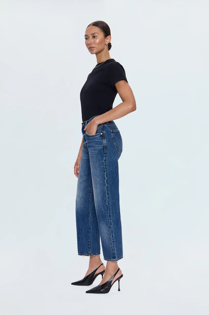 Lexi Mid Rise Bowed Straight Jean - Artisan - ONFEMME By Lindsey's Kloset