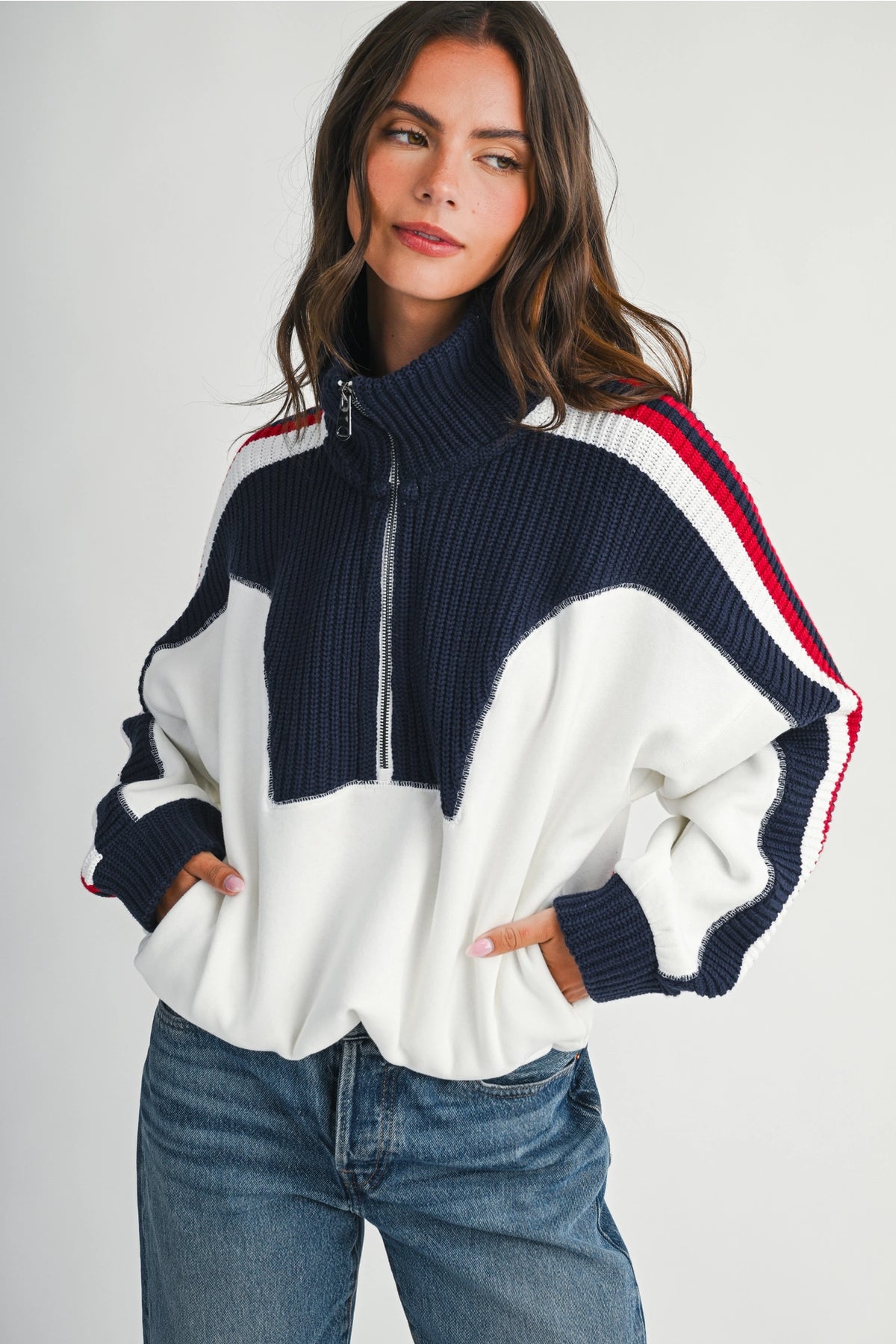 Alpine Half Zip Pullover Sweater.