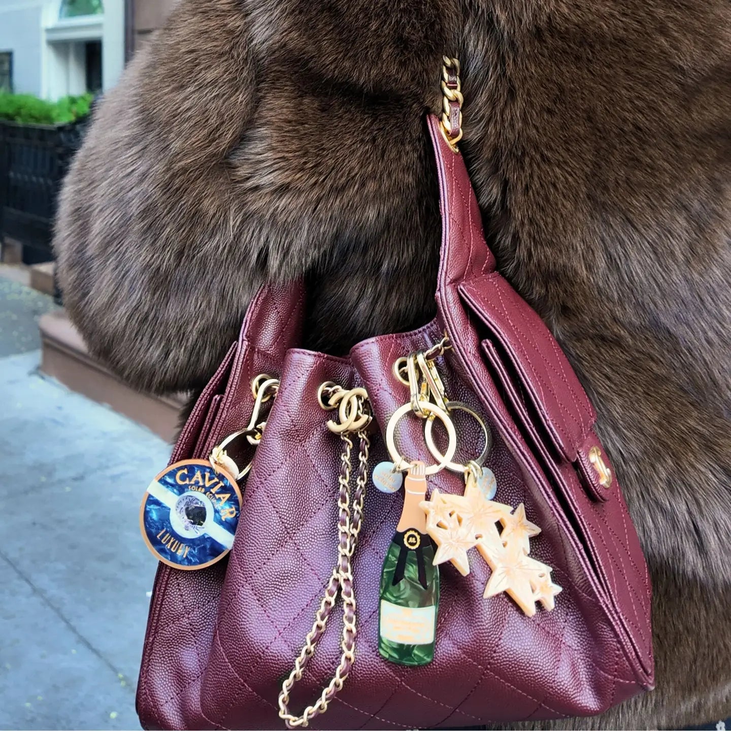 Hand-Painted Celestial Stars Bag Charm