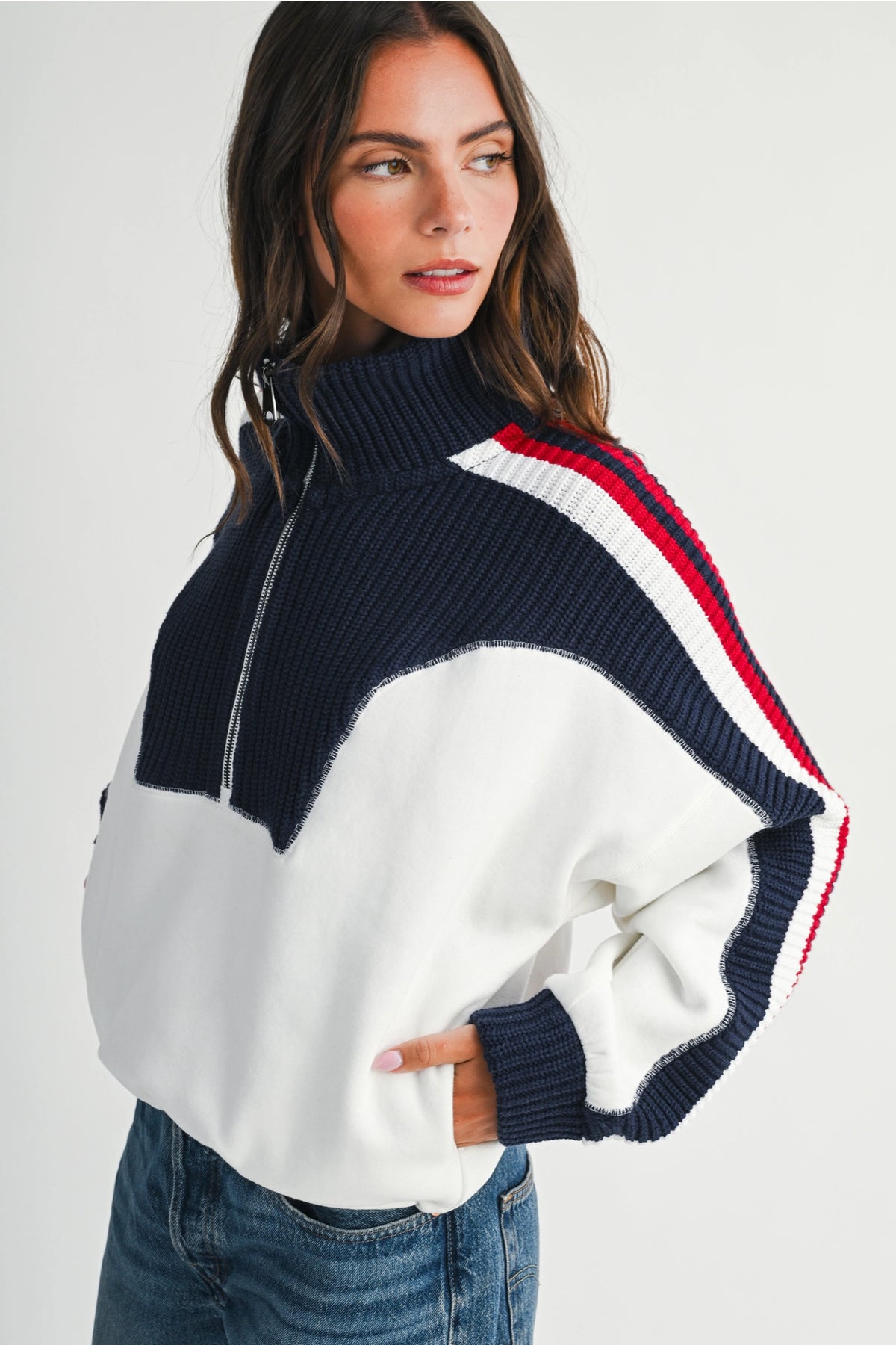 Alpine Half Zip Pullover Sweater.
