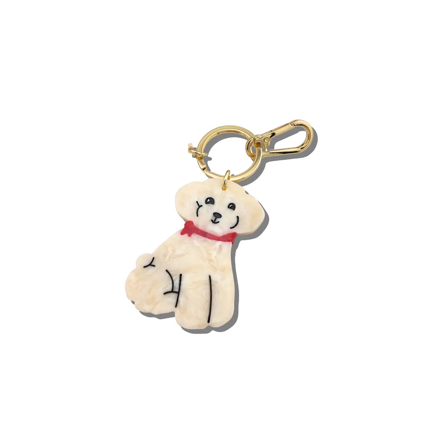 Hand-Painted Doodle Puppy Bag Charm + Keychain - ONFEMME By Lindsey's Kloset
