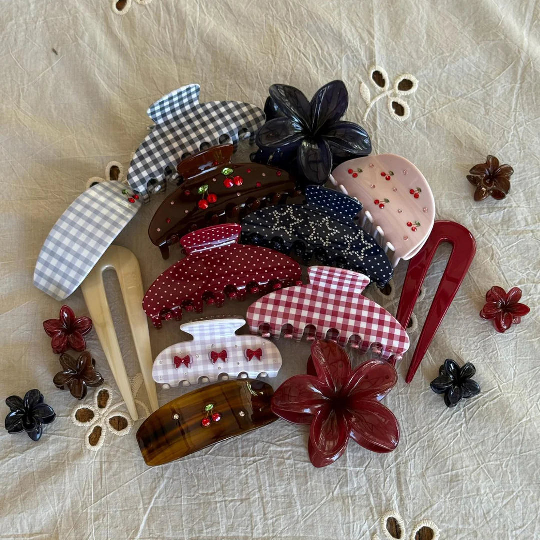 Big Effing Clip in Cherry Gingham