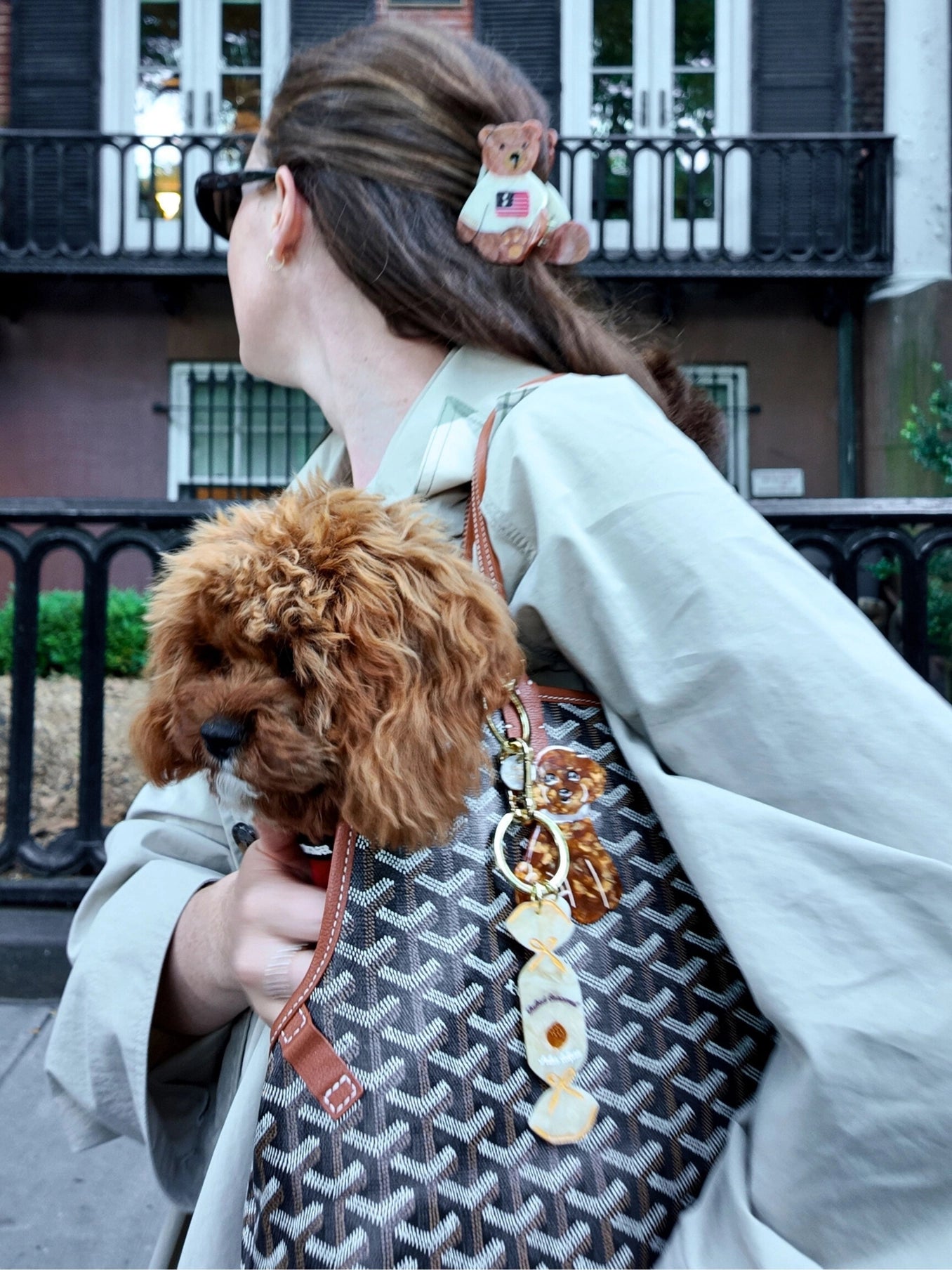 Hand-Painted Doodle Puppy Bag Charm + Keychain - ONFEMME By Lindsey's Kloset