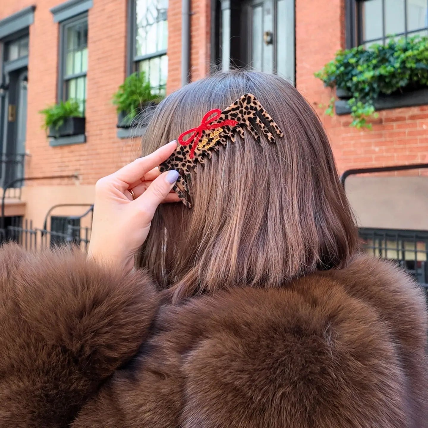 Leopard Bow Detangling Wide Tooth Hair Comb - ONFEMME By Lindsey's Kloset