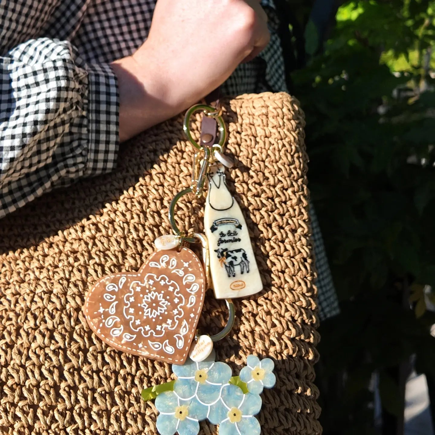 Hand-Painted Milk Bag Charm + Keychain - ONFEMME By Lindsey's Kloset