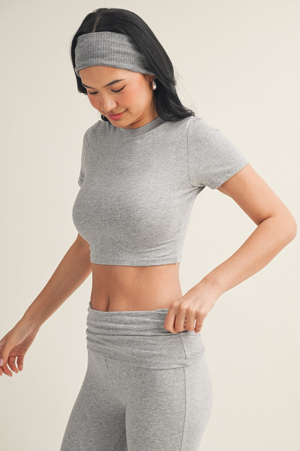 Elle Gray Cropped Tee