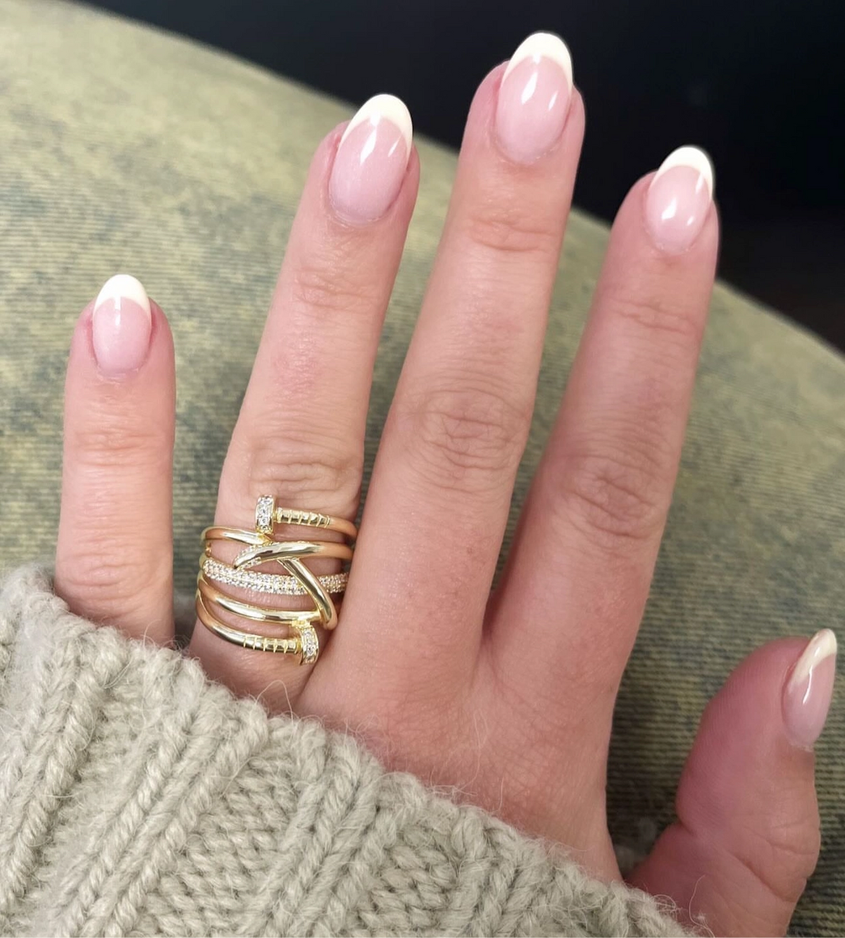 Alma Pave Nail Ring - ONFEMME By Lindsey's Kloset