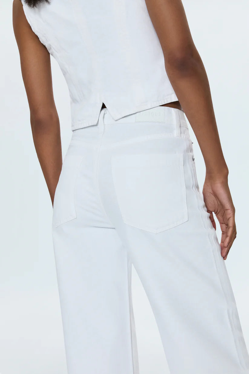 Jadyn Low Slung Palazzo Jean - Vivid White - ONFEMME By Lindsey's Kloset