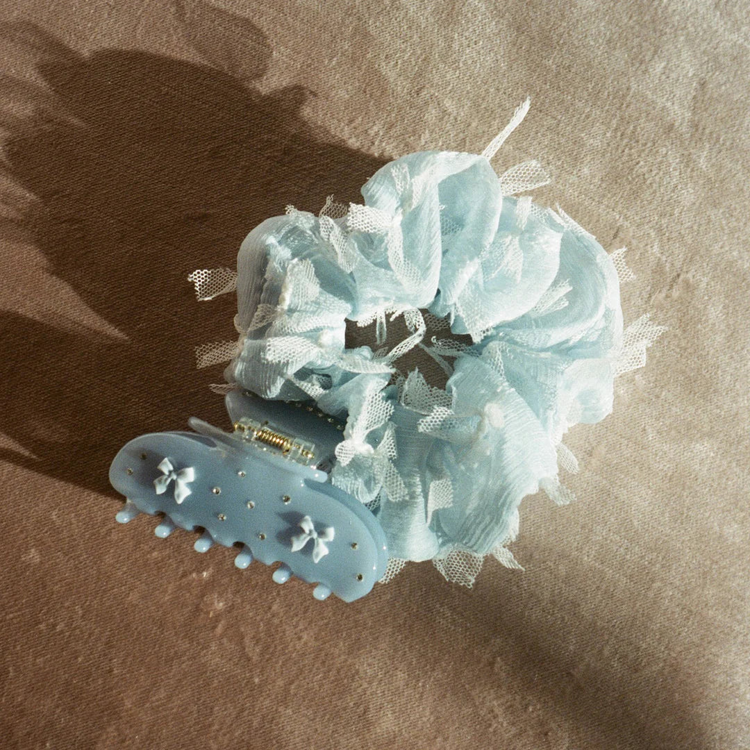 Sweetheart Claw Clip - Blue Ribbon - ONFEMME By Lindsey's Kloset
