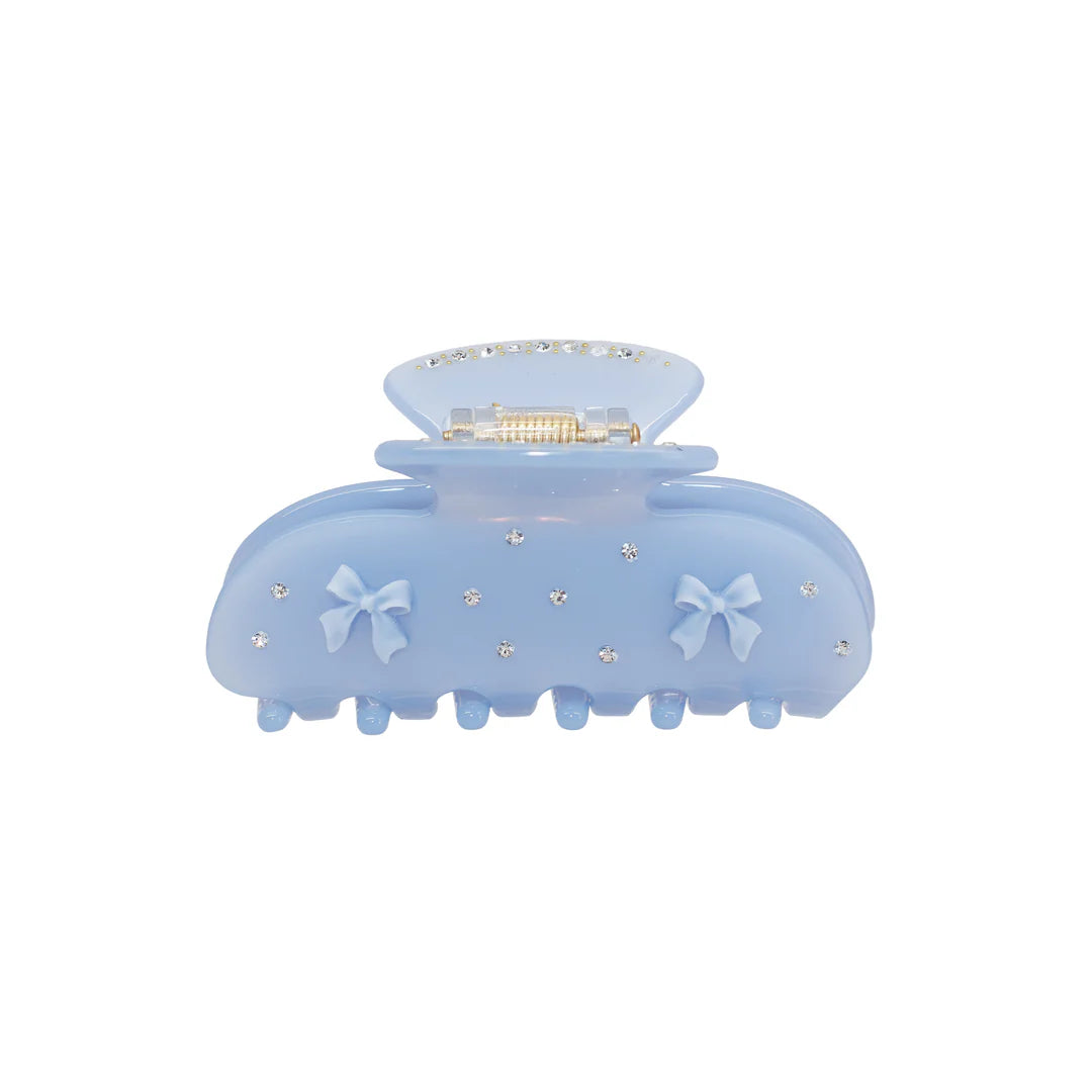 Sweetheart Claw Clip - Blue Ribbon - ONFEMME By Lindsey's Kloset