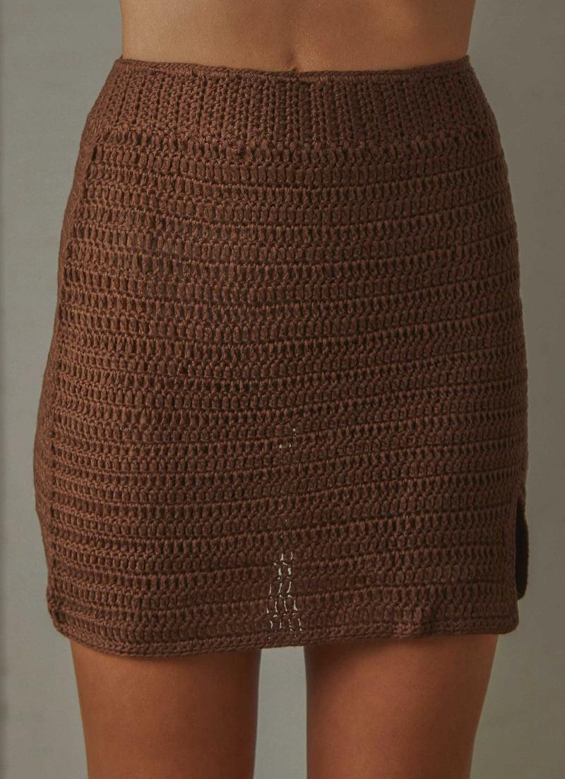 Summer Style Crochet skirt - Choc Brown - ONFEMME By Lindsey's Kloset