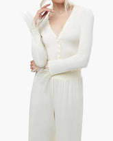 Feather Modal Jersey Cardigan - Ecru - ONFEMME By Lindsey's Kloset