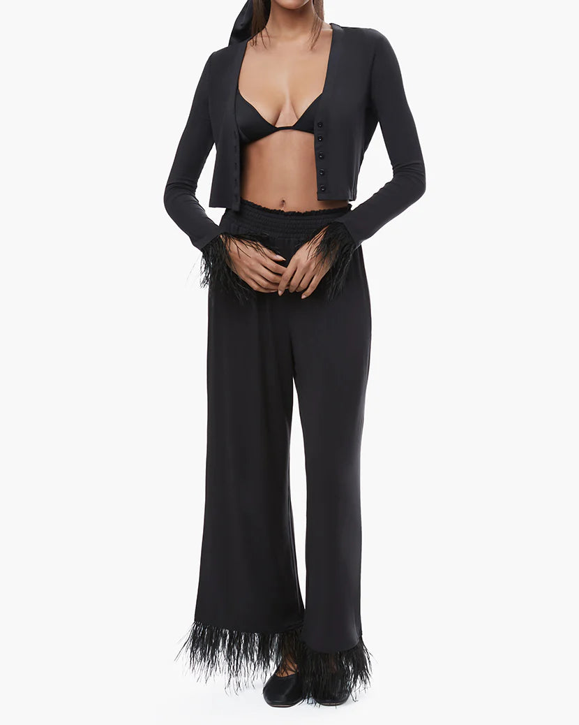 Feather Modal Jersey Pull On Pant - Black - ONFEMME By Lindsey's Kloset