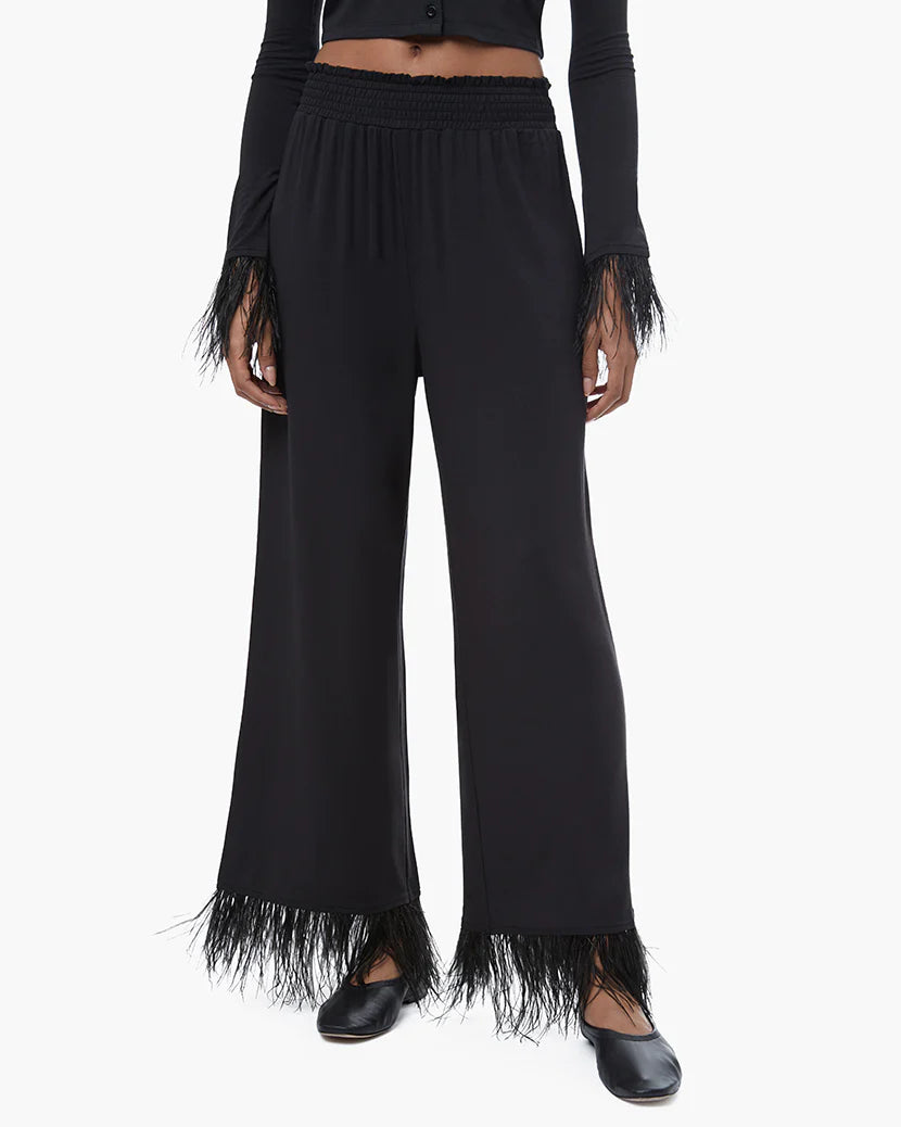 Feather Modal Jersey Pull On Pant - Black - ONFEMME By Lindsey's Kloset