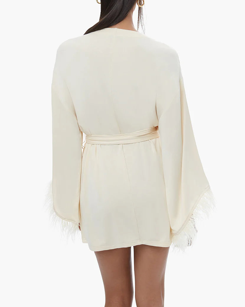 Feather Modal Jersey Robe - Ecru - ONFEMME By Lindsey's Kloset