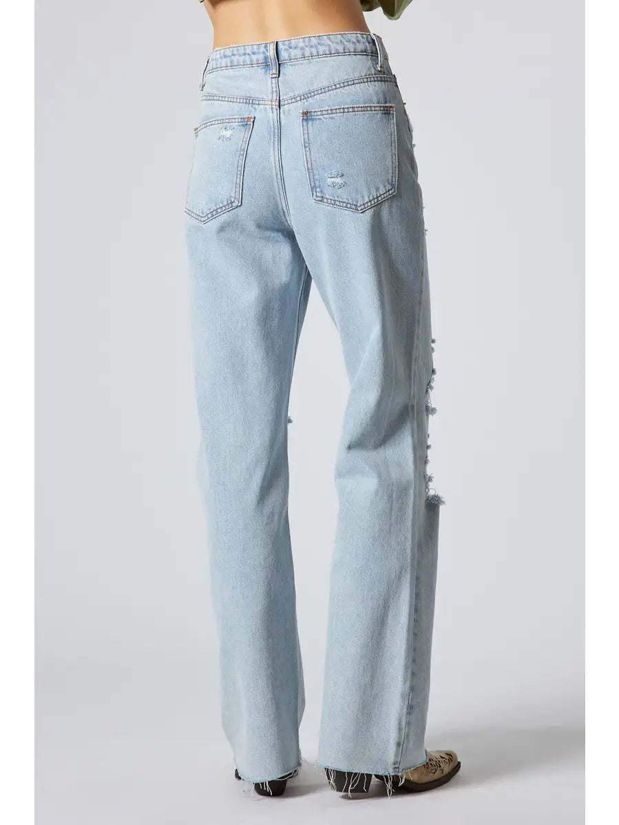 Crisscross Straight Leg Jeans - ONFEMME By Lindsey's Kloset