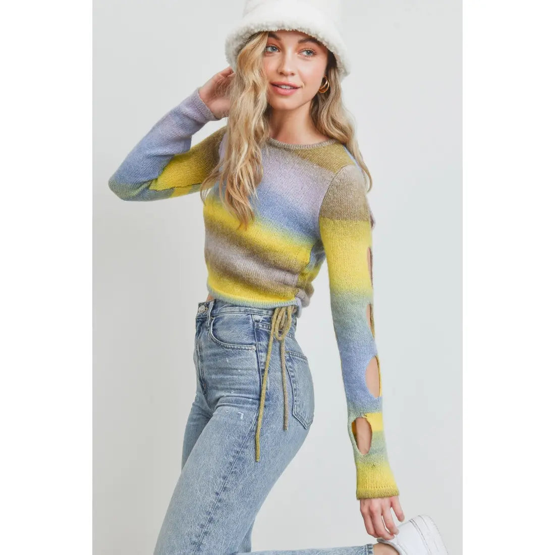 Candy Cutout Sweater - ONFEMME By Lindsey's Kloset