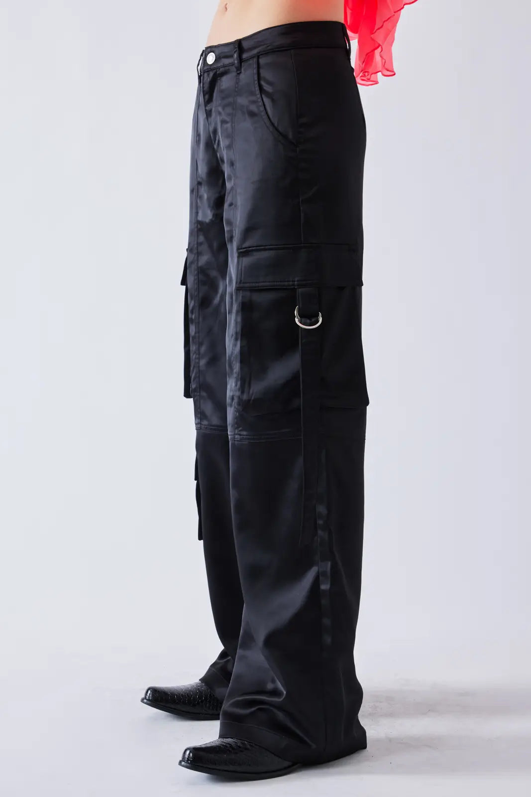 Licorice Satin Cargo Pant - ONFEMME By Lindsey's Kloset