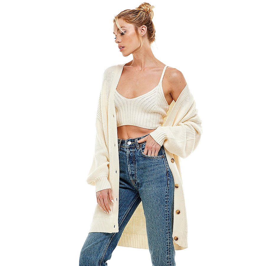 Cozy Cardigan & Bralette Set - ONFEMME By Lindsey's Kloset