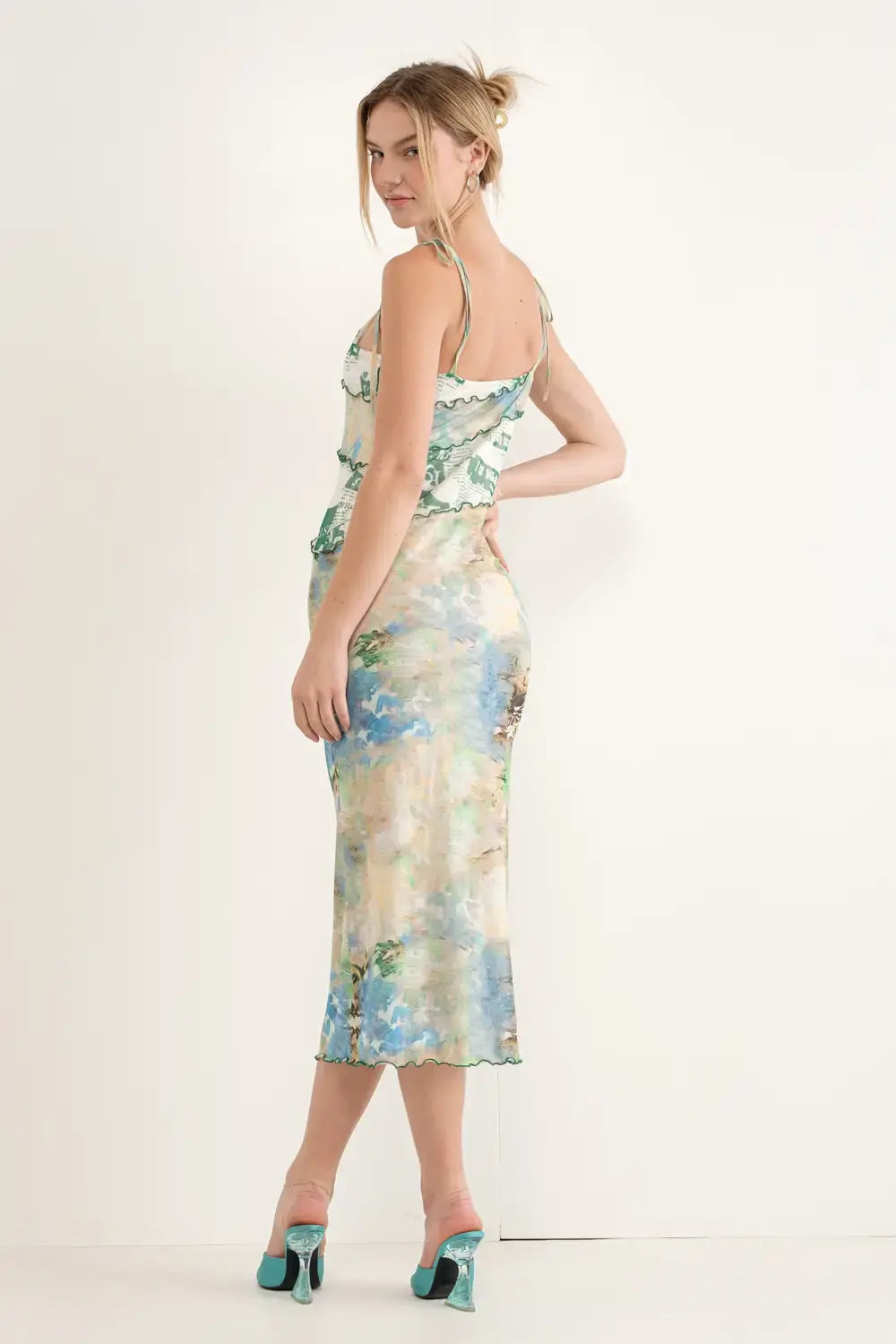 Van Gogh Your Way Mesh Midi Dress - ONFEMME By Lindsey's Kloset