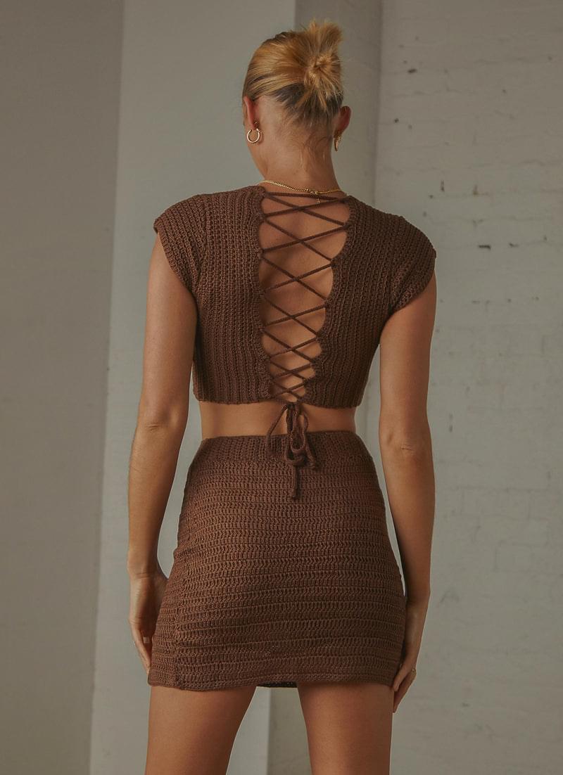 Love Like This Crochet Crop - Choc Brown - ONFEMME By Lindsey's Kloset